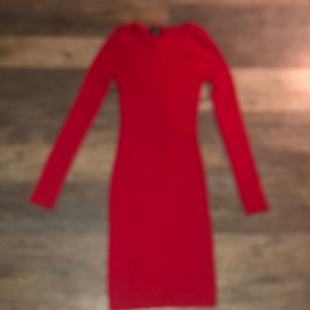 Beautiful red sweater dress